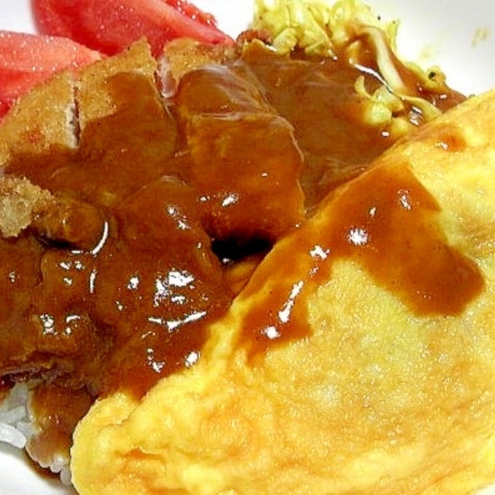 子供も大人も大好き♡オムカツカレー